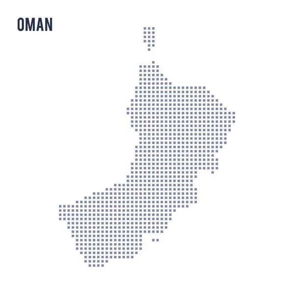Peta piksel vektor dari Oman diisolasi pada latar belakang putih - Stok Vektor
