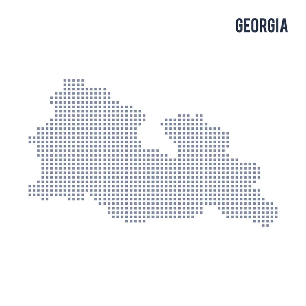 Векторная пиксельная карта Грузии изолирована на белом фоне — стоковый вектор