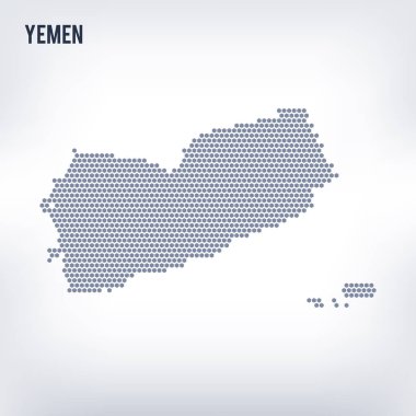 Yemen vektör altıgen harita üzerinde gri bir arka plan