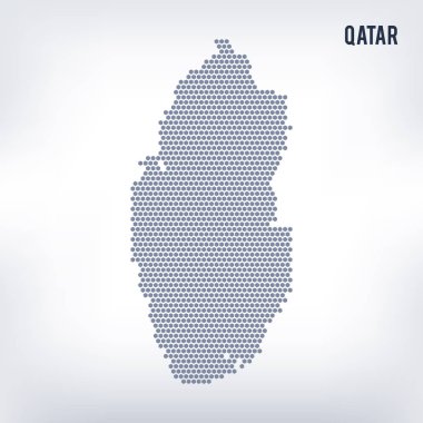 Vektör altıgen Katar Haritası üzerinde gri bir arka plan