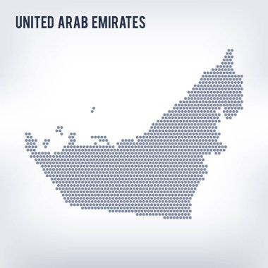 Birleşik Arap Emirlikleri vektör altıgen harita üzerinde gri bir arka plan