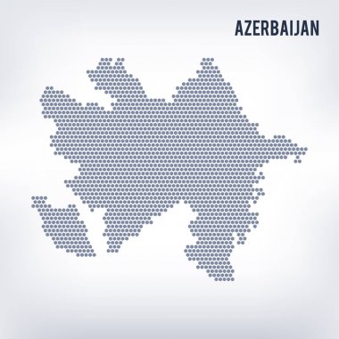 Azerbaycan'ın vektör altıgen harita üzerinde gri bir arka plan