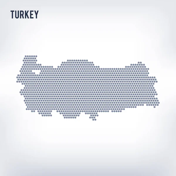 Vektorhexagonkarte der Türkei auf grauem Hintergrund — Stockvektor