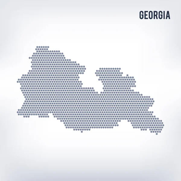 Векторная шестиугольная карта Грузии на сером фоне — стоковый вектор