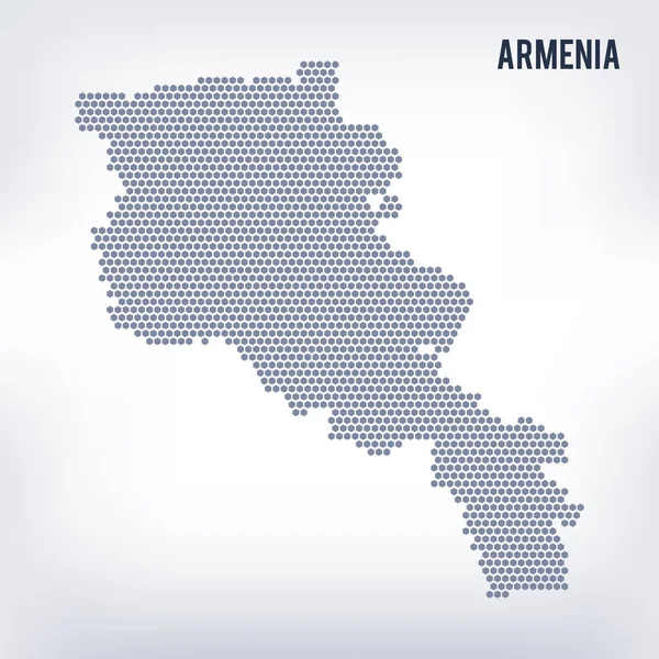 Ermenistan'ın vektör altıgen harita üzerinde gri bir arka plan — Stok Vektör