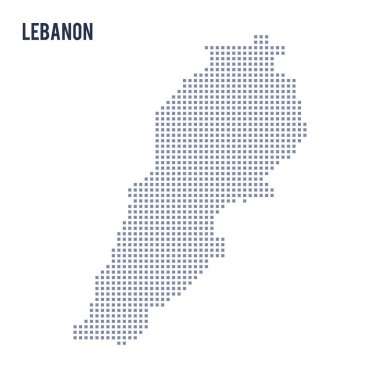 Vektör piksel beyaz arka plan üzerinde izole Lübnan Haritası