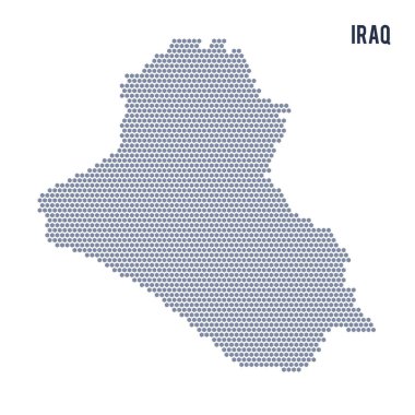 Irak'ın vektör altıgen harita üzerinde beyaz bir arka plan