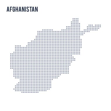 Vektör piksel beyaz arka plan üzerinde izole Afganistan Haritası