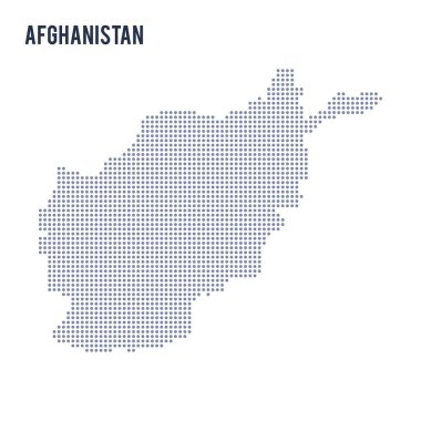 Vektör noktalı beyaz arka plan üzerinde izole Afganistan Haritası .