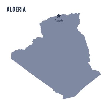 Beyaz arka plan üzerinde izole Cezayir Haritası vektör.