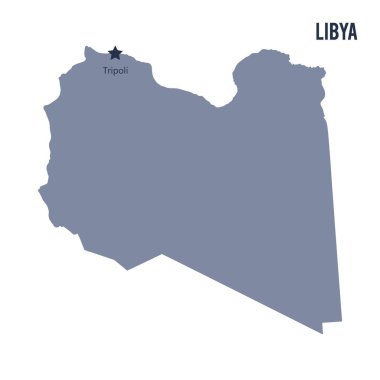 Beyaz arka plan üzerinde izole Libya Haritası vektör.