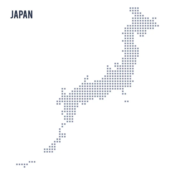 Mappa pixel vettoriale del Giappone isolata su sfondo bianco — Vettoriale Stock
