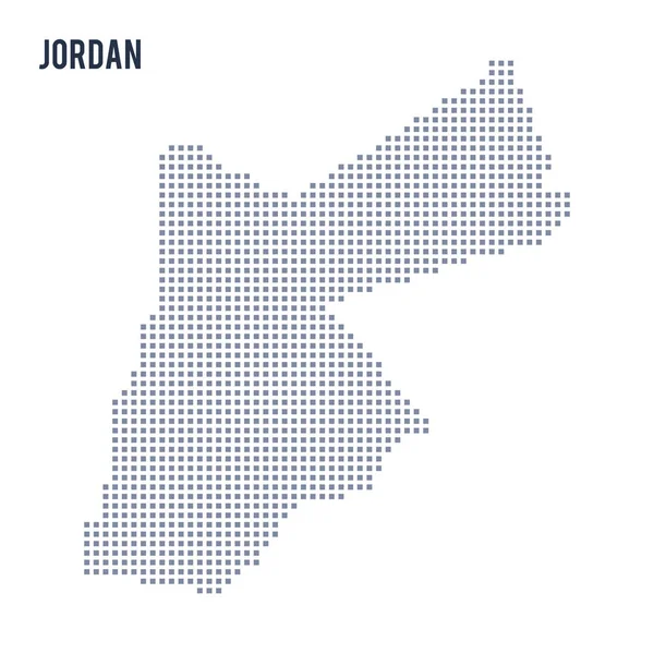 白い背景に分離されたヨルダンのベクトル ピクセル マップ — ストックベクタ