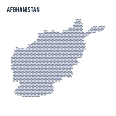 Afganistan'ın vektör altıgen harita üzerinde beyaz bir arka plan