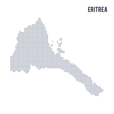 Beyaz arka plan üzerinde izole Eritre vektör noktalı Haritası .