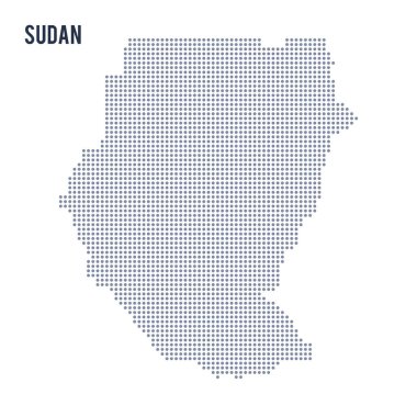 Vektör noktalı beyaz arka plan üzerinde izole Sudan Haritası .