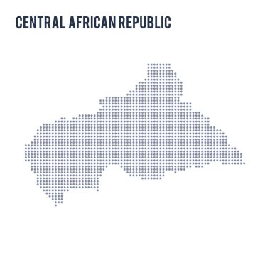 Orta Afrika Cumhuriyeti beyaz arka plan üzerinde izole Haritası noktalı vektör .