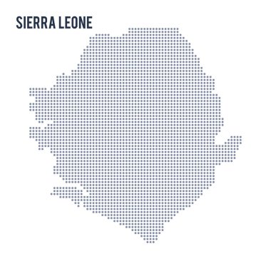 Beyaz arka plan üzerinde izole Sierra Leone Haritası noktalı vektör .