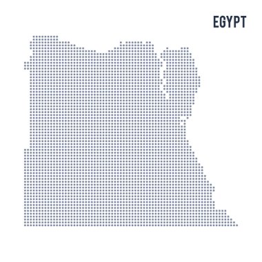 Beyaz arka plan üzerinde izole Mısır vektör noktalı Haritası .