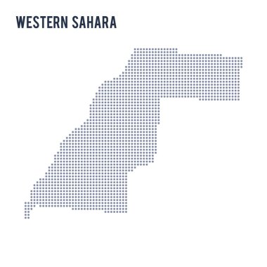 Batı Sahra beyaz arka plan üzerinde izole Haritası noktalı vektör .