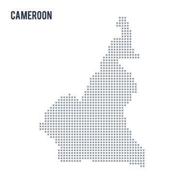 Vektör piksel beyaz arka plan üzerinde izole Kamerun Haritası