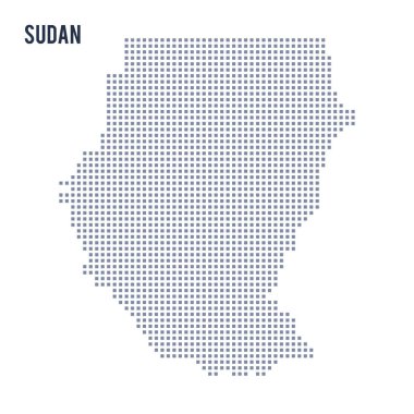 Vektör piksel beyaz arka plan üzerinde izole Sudan Haritası