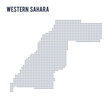 Batı Sahra beyaz arka plan üzerinde izole vektör piksel Haritası