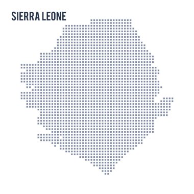 Vektör piksel beyaz arka plan üzerinde izole Sierra Leone Haritası