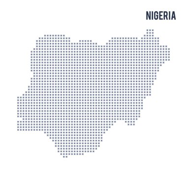 Vektör piksel beyaz arka plan üzerinde izole Nijerya Haritası