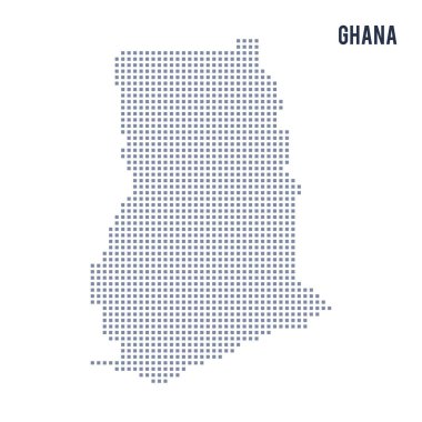 Vektör piksel beyaz arka plan üzerinde izole Gana Haritası