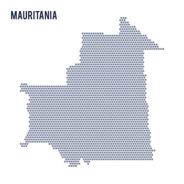 Vektör altıgen Moritanya Haritası üzerinde beyaz bir arka plan