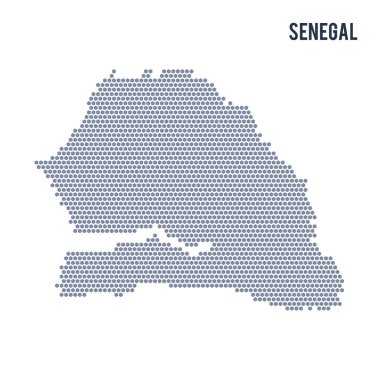 Senegal vektör altıgen harita üzerinde beyaz bir arka plan