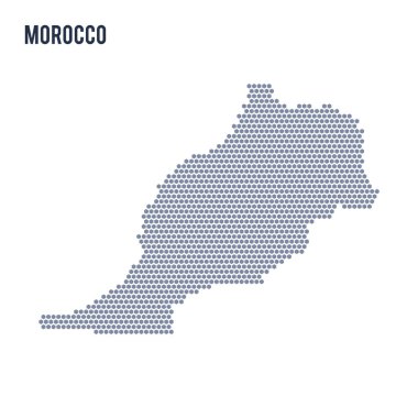 Vektör altıgen Fas Haritası üzerinde beyaz bir arka plan