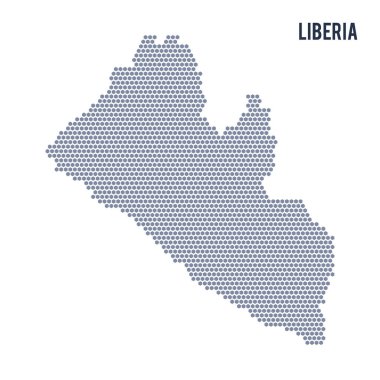 Vektör altıgen Liberya Haritası üzerinde beyaz bir arka plan