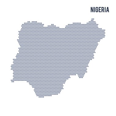 Vektör altıgen Nijerya haritası üzerinde beyaz bir arka plan