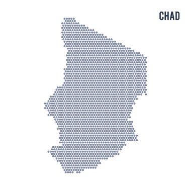 Vektör altıgen Çad Haritası üzerinde beyaz bir arka plan