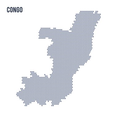 Vektör altıgen Kongo Haritası üzerinde beyaz bir arka plan