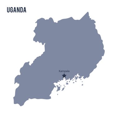 Beyaz arka plan üzerinde izole Uganda Haritası vektör.