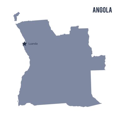 Beyaz arka plan üzerinde izole Angola Haritası vektör.