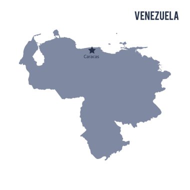 Beyaz arka plan üzerinde izole Venezuela vektör harita.