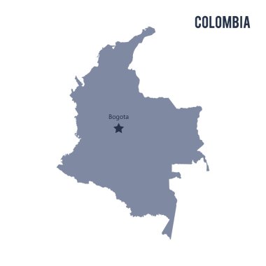 Beyaz arka plan üzerinde izole Kolombiya Haritası vektör.