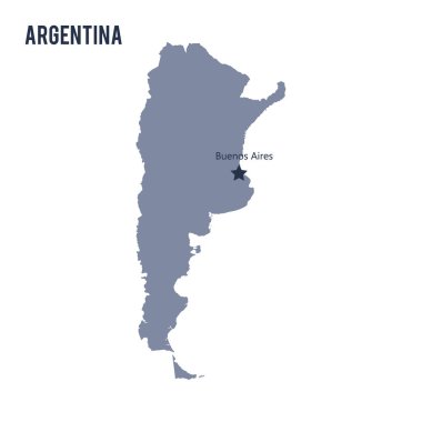 Vektör harita Arjantin Beyaz arka plan üzerinde izole.