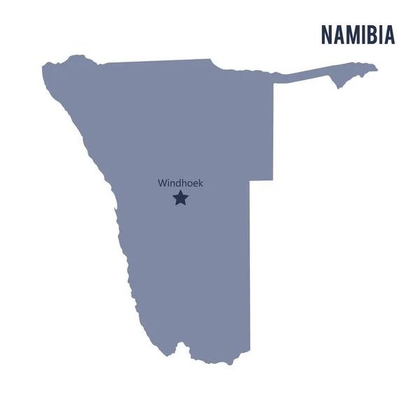 Mappa vettoriale della Namibia isolata su sfondo bianco . — Vettoriale Stock