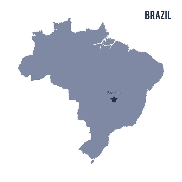 Векторная карта Бразилии изолирована на белом фоне . — стоковый вектор