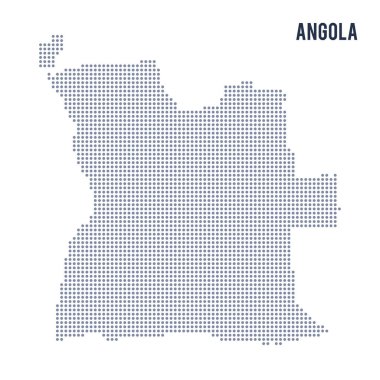 Vektör noktalı beyaz arka plan üzerinde izole Angola Haritası .