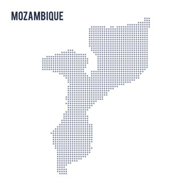 Vektör noktalı beyaz arka plan üzerinde izole Mozambik Haritası .