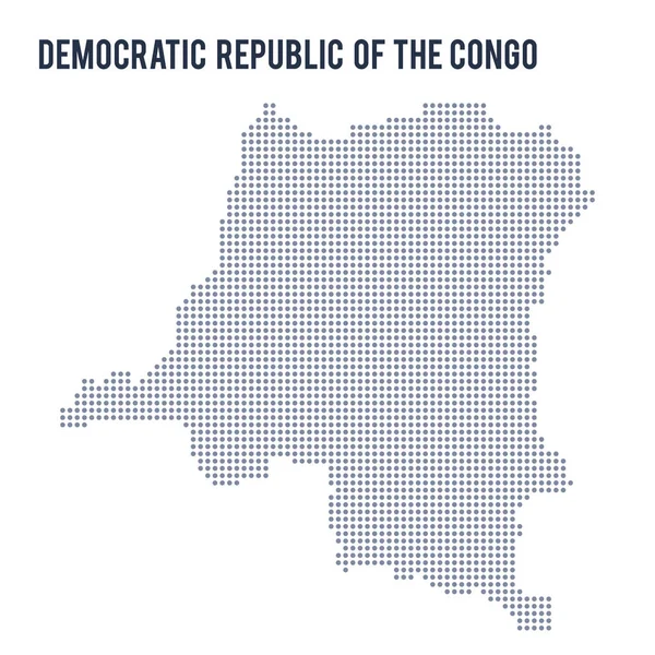 Beyaz arka plan üzerinde izole Kongo Demokratik Cumhuriyeti haritası noktalı vektör .
