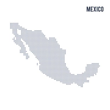 Vektör noktalı beyaz arka plan üzerinde izole Meksika Haritası .