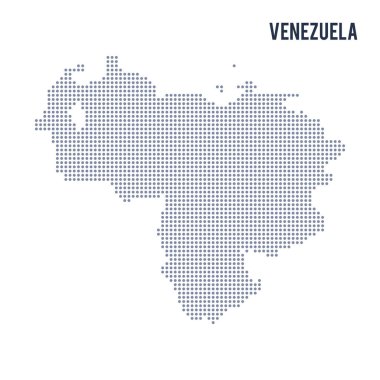 Beyaz arka plan üzerinde izole Venezuela vektör noktalı Haritası .