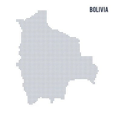 Vektör noktalı beyaz arka plan üzerinde izole Bolivya Haritası .